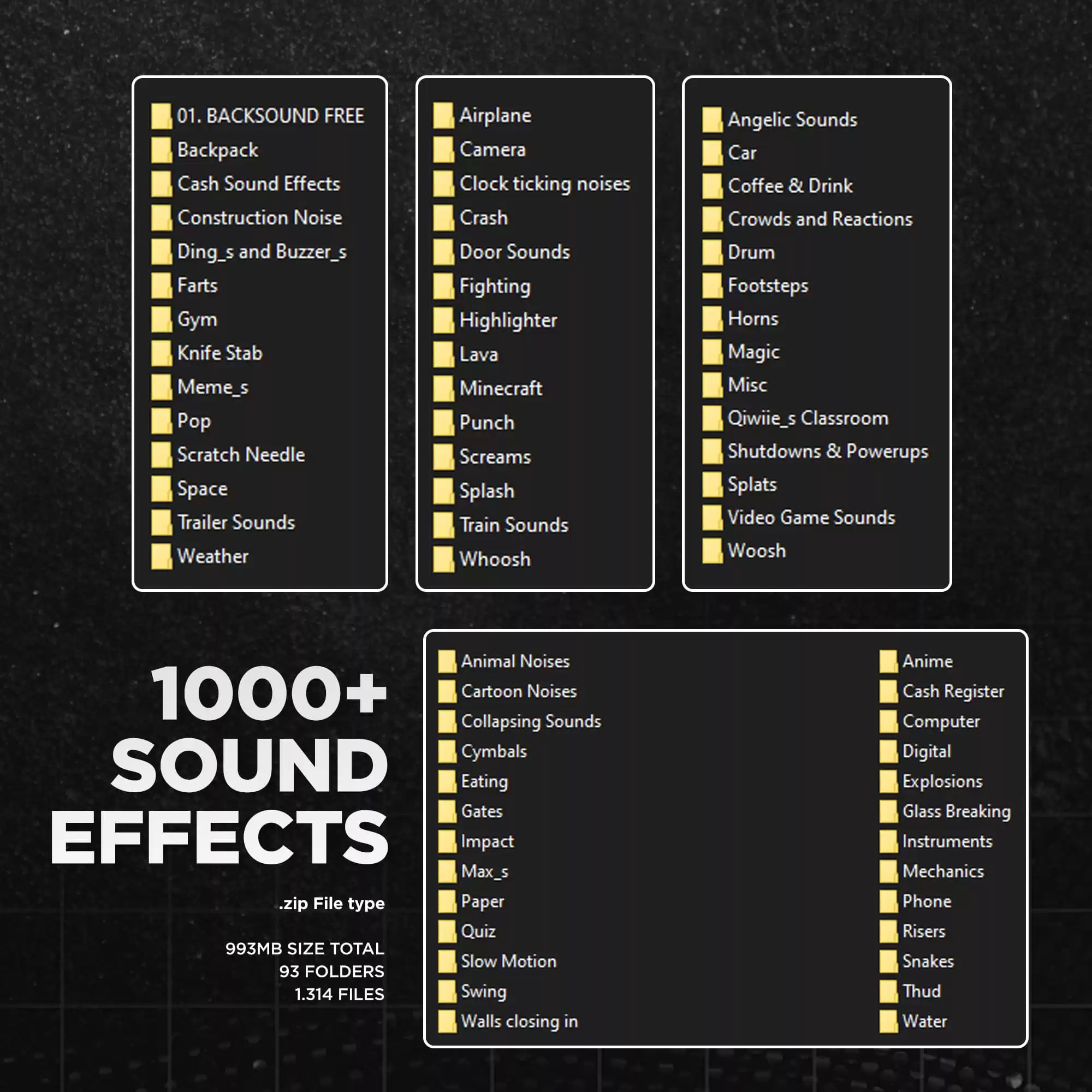 1000+ Sound Effects For Video Editor